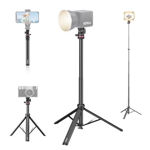ULANZI MT-80 Aluminum Tripod Stand, 7FT Extendable Camera Phone Tripod for Travel, Auto Pop-Up, 1/4" Screw, 360 Ball Head Portable Photo Video Light Stand for DSLR Camera, Ring Light, Video Rig - size: 84 inch-Upgrade Pop-Up