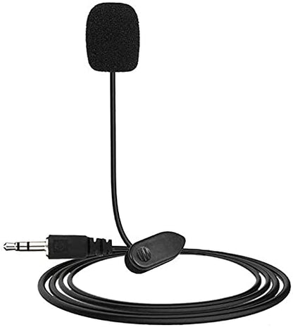 External Lavalier Microphone Wired 3.5mm Jack Hands Free Clip-on Lapel Mic for Podcast Recording Smartphone PC Laptop