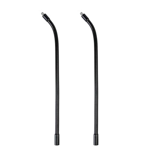 Gooseneck, 2 Pcs 1/4"-20 Female to Male Thread Metal Universal Hose Flexible Arm Gooseneck Tube Extension Holder for Action Camera, Phone, Microphone, Black (12inch) - size: 12inch