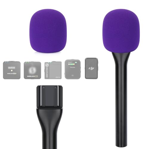YOUSHARES Handheld Adaptor with Foam Cover, Compatible with Rode and DJI Wireless Microphones for Interviews (Purple Foam) - color: Purple Foam