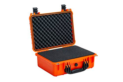 MEIJIA Portable All Weather Waterproof Camera Case With Foam,Fit Use of Drones,Camera,Equipments,Pistols,15.98x12.99x6.85inches - color: Orange