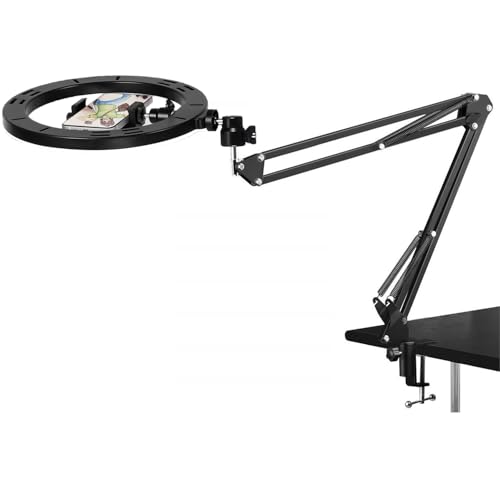 Kiyo pro Webcam Ring Light with Clamp Stand,10 Inch Sefie Light with Folding Arm Holder Compatible with Razer kiyo, kiyo pro,kiyo X webcams