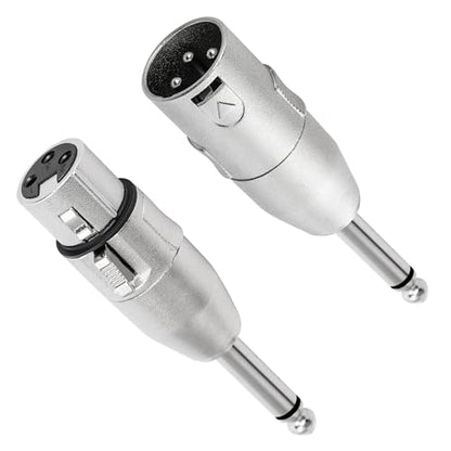 1/4" TS Male to XLR Adapter 2 Pack, 6.35mm 1/4" TS Male to XLR Male Adapter and 6.35mm 1/4" TS Male to XLR Female Adapter, 1/4 Inch TS Male to XLR Connector - color: TS 6.35mm Male to (XLR Male & XLR Female), size: 2 Pack