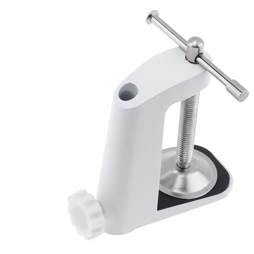 RTNLIT Universal C Shape Table Mounting Clamp for Microphone Suspension Boom Scissor Arm Stand Holder with Adjustable Positioning Screw, Fits up to 2.16"/5.5cm Desktop Thickness-White