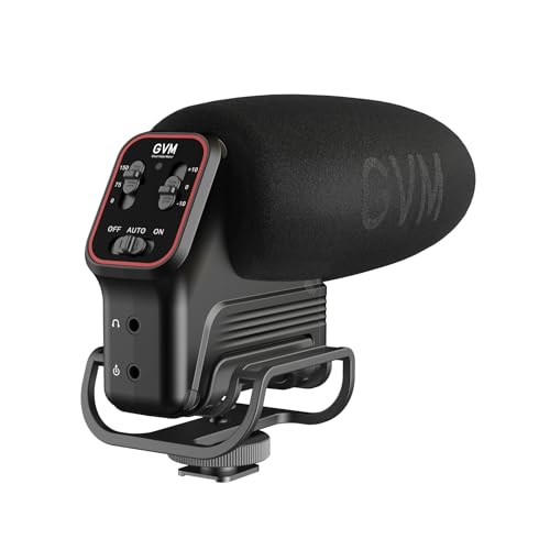 GVM Camera Microphone for PC Computer and Smartphone, Plug and Play, Video Mic with Low-Cut Filter & 3-Level Gain Control for Gaming, Streaming, Podcast, YouTube, Recording, Interviews, Vlogging