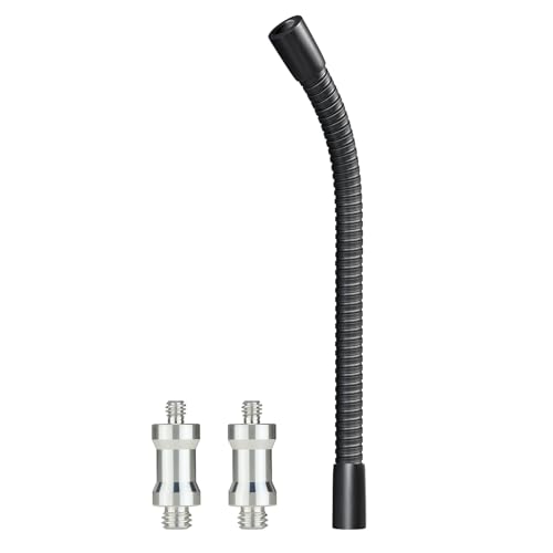 Heavy-Duty 19" Flexible Gooseneck Arm Extension Tube Bar Rod Kit Flex Mount with 1/4" & 3/8" Threads for Mobile Phones Cameras Mic Lighting and More Fits Most Stands Tripods Rigs Grips and Clamps - size: 19 Inch