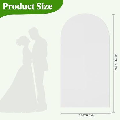 White Arch Backdrop Cover, 6.6x3.3ft Spandex Balloon Arch Cover for Backdrop Stand, Thick Wrinkle-Free Double-Sided Fabric Stretchy Background for Baby Shower, Wedding, Birthday, Event Party - size: 6.6FT