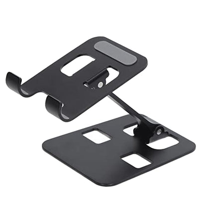 Desk Phone Stand Aluminum Alloy Adjustable Angle Phone Holder Nonslip Silicone Cradle for Smartphone Tablet E Reader Up to 12.9in Watch Video or Make Video Calls