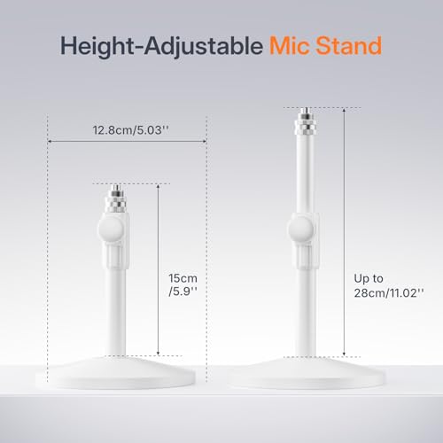 MAONO PD200W Hybrid Wireless Podcast Equipment Bundle for 2, XLR USB Dynamic Microphone Kit with 2 Desktop Stand, Software, Noise Cancellation, for Co-hosted, Podcasting, Content Creation,White - color: White