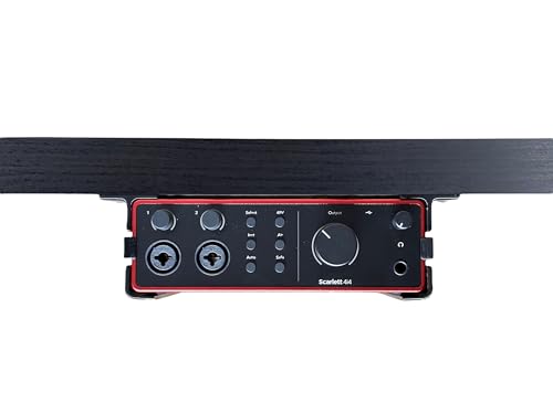 Desk Mount Kit for Focusrite Scarlett 4i4 (4th Gen) - Under Desk Mount Brackets with Reversible Clips - Secure Mounting Accessories