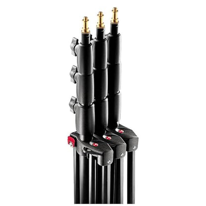 Manfrotto 1004BAC 144-Inch Air Cushioned Aluminum Master Light Stand with 4 Sections and 3 Risers, 3-Pack (Black)