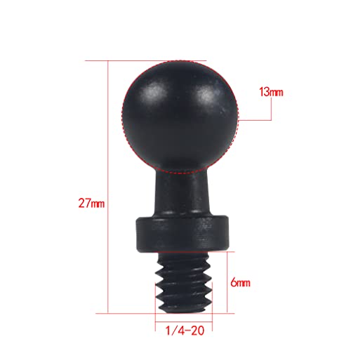 20mm/17mm/15mm/13mm to 1/4 Screw/Hole Ball Head Mount Adapter for Action Camera Photography Accessories (13mm to 1/4 Screw) - size: 13 mm to 6.35 mm Screw