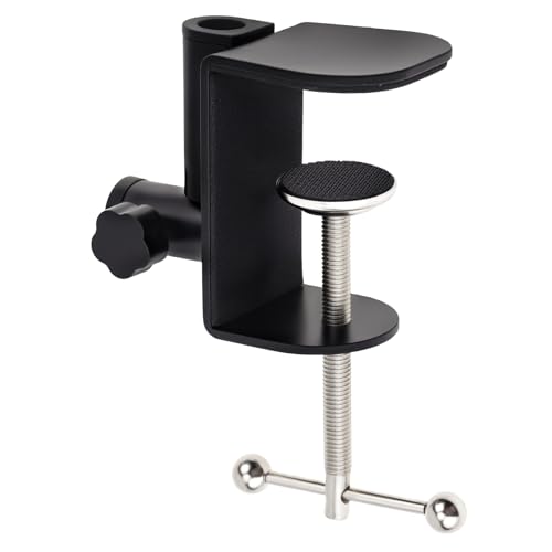 C-Clamp Base Stand Mounting Accessory, Metal Table Mount Desk Clamp for Desktop Lamp Monitor Microphone Mic Arm Stand (12mm/0.47" Dia Hole)