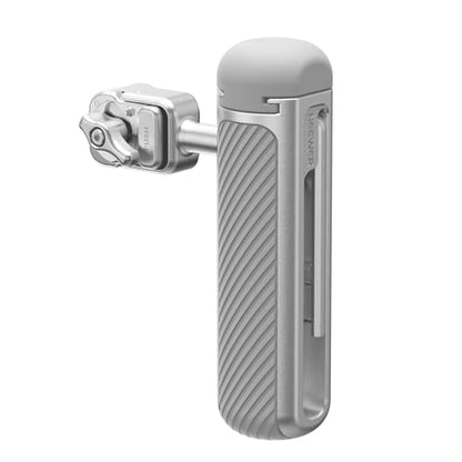 NEEWER Quick Release Side Handle with Anti Off Cold Shoe, 360° Rotation, Nonslip Grid, Compatible with iPhone 16 Pro 16 Pro Max S25 Ultra Phone Cage Accessories, Silver + Gray, PA045 - style: PA045 Silver/Gray