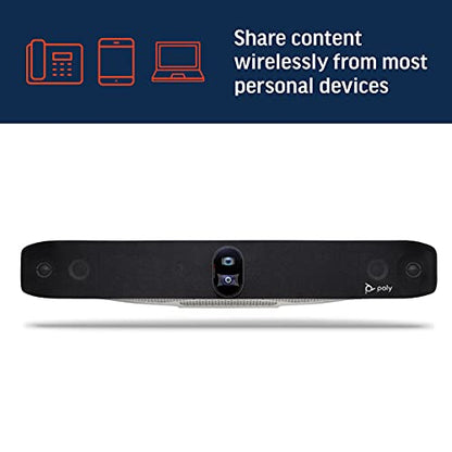 Poly Studio X70 Video Bar + TC8 Touch Controller (Plantronics + Polycom) - 4K Audio & Video Conferencing for Large Conference Rooms - Camera, Speakers, Mics - Works with Teams, Zoom & More (Renewed)