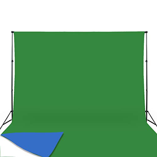 ISSUNTEX 6X9 ft Background Muslin Backdrop, Photo Studio, Collapsible High Density Screen for Video Photography and Television-Blue/Green - color: Blue/Green, size: 6X9 ft