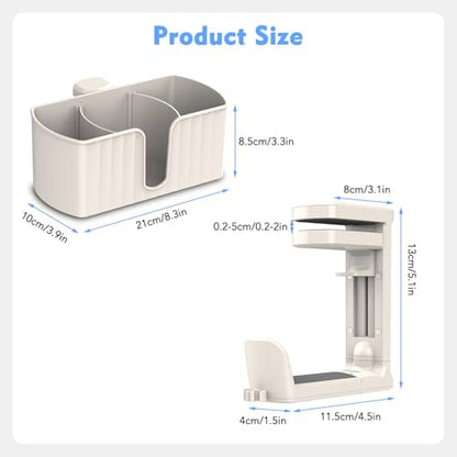 4-in-1 Desk Organizer with Headphone Hanger, Cup Holder, Pen Holder & Desktop Storage, Clamp-on Desk Accessories for Office and Gaming Desk