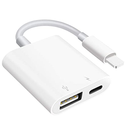 SUNTRSI USB Camera Adapter with Charging Port, Portable USB Female OTG Adapter Suitable for iPhone iPad, Plug and Play USB Adapter for iPad Support Card Reader