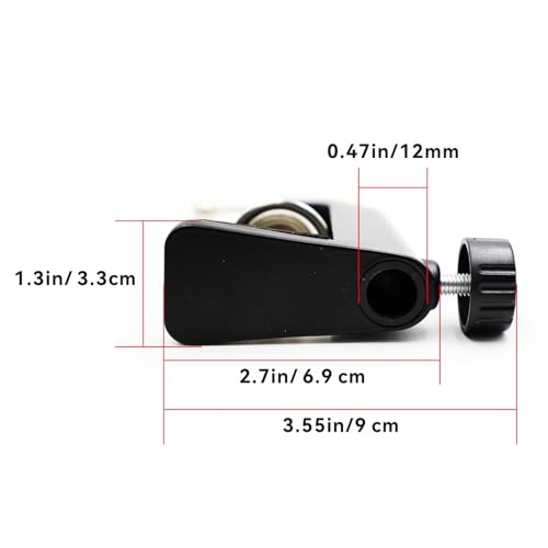 Universal C-Clamp Lamp Holder Desk Mount Clamp Base for Swing Arm Lights, DIY Lighting, Monitors, Workbenches - color: Black
