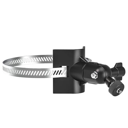Universal Adjustable Stainless Mount Bracket Outdoor Security Camera 360 Degree Hoop Hose Clamp Pipe Poles Mount No-Drill Holes Compatible with Reolink/Nest/Arlo/Eufy/Wyze and Other Camera (Black) - color: Black