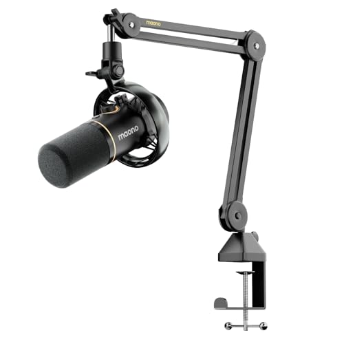 MAONO PD200W Hybrid Wireless Podcast Microphone for PC, XLR USB Dynamic Mic Kit with Boom Arm, Software, Noise Cancellation, for Vocal Recording, Streaming, Content Creation, Home Studio, Voiceover - color: Black