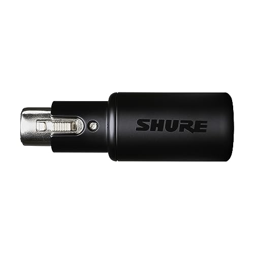 Shure MVX2U XLR-to-USB Digital Audio Interface, Headphone Jack, 60dB Gain, Zero-Latency Monitoring, 48V Phantom Power, ShurePlus App, USB-C Cable