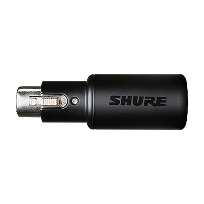 Shure MVX2U XLR-to-USB Digital Audio Interface, Headphone Jack, 60dB Gain, Zero-Latency Monitoring, 48V Phantom Power, ShurePlus App, USB-C Cable