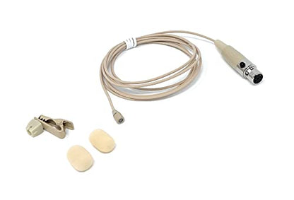 Beige Lavalier Lapel Mic with 4 pin mini XLR TA4F for Shure wireless