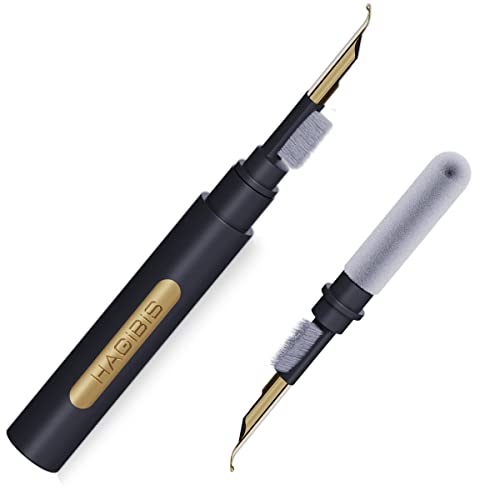 Hagibis Cleaning Pen for Airpods Pro 1 2 Multi-Function Cleaner Kit Soft Brush for Bluetooth Earphones Case Cleaning Tools for Lego Huawei Samsung MI Earbuds (Black) - color: Black