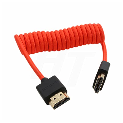 HDMI 4K 120p 8K Cable Braided Coiled for Ninja V SmallHD Blackmagic Monitor Sony A7RV A7m4 FX9 Canon C400 C70 C500II Lumix S1H Nikon Z9 Camera Type A HDMI 2.1