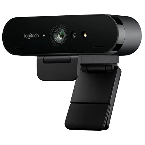Logitech Brio 4K Webcam, Ultra 4K HD Video Calling, Noise-Canceling mic, HD Auto Light Correction, Wide Field of View, Works with Microsoft Teams, Zoom, Google Voice, PC/Mac/Laptop/MacBook/Tablet