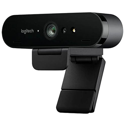 Logitech Brio 4K Webcam, Ultra 4K HD Video Calling, Noise-Canceling mic, HD Auto Light Correction, Wide Field of View, Works with Microsoft Teams, Zoom, Google Voice, PC/Mac/Laptop/MacBook/Tablet