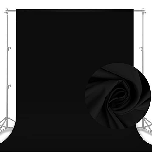 Aimosen 10x8 FT Black Backdrop Background for Photography, Chromakey High Density Polyester Fabric Black Photo Backdrop Curtain Screen Collapsible Seamless for Shoot Portraits Party Video Studio - color: Black, size: 8 X 10FT