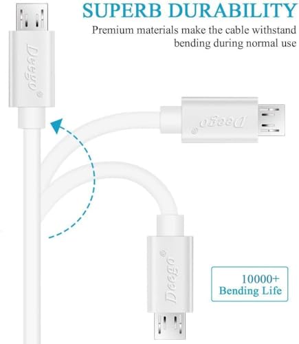 DEEGO Micro USB Cable,15Ft Extra Long PS4 Controller Charger Cable, Enduring Android Charging Cord Compatible with Samsung Galaxy S7 Edge S6,Note 5,Note 4,Moto G5,Android Phone,Kindle Fire,White - color: White