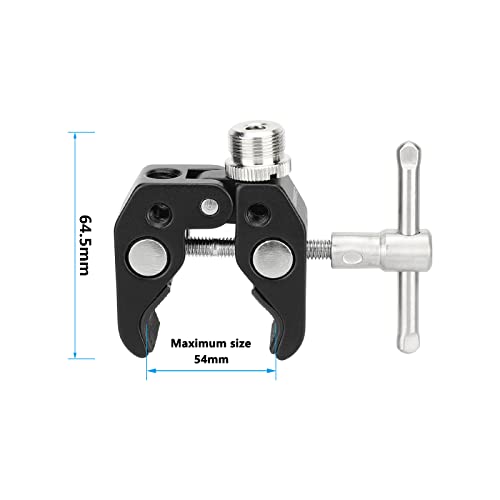 CAMVATE Super Crab Clamp with 5/8"-27 Thread Adapter for Microphones/2PCS
