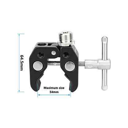 CAMVATE Super Crab Clamp with 5/8"-27 Thread Adapter for Microphones/2PCS