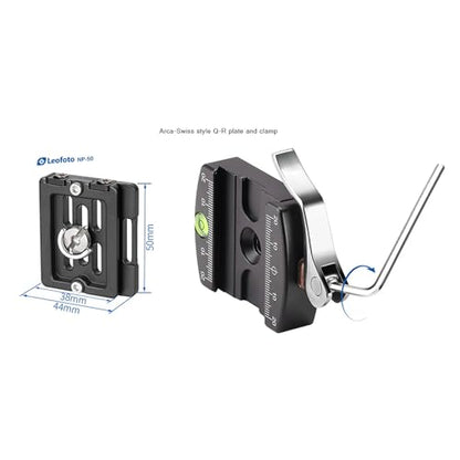 Carbon Fiber Mini Tabletop Tripod with Leveling Base for Camera, Tripod with Convertible 1/4" & 3/8" Screw, 360° Rotating Ball Head with QR Plate for DSLR/Phone Holder/Projector, Max Load 11.4LB - color: LS-223CEXX+LH-30LR: with 30LR Ball Head