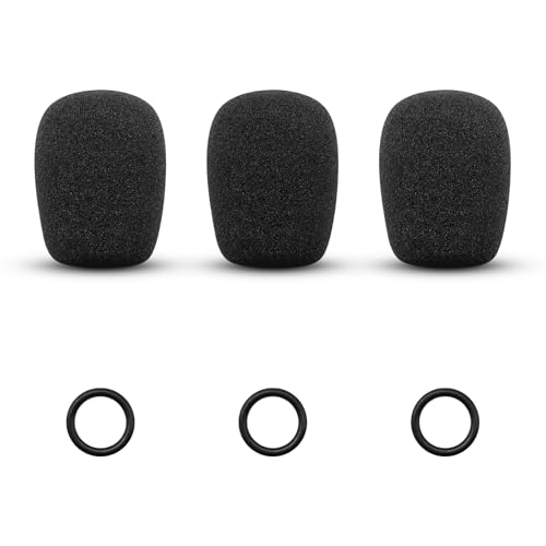 GVOEARS Microphone Cover for Bose Aviation 20, 3 Pack Replacement Mic Foam for Bose Aviation X A10 A20 A30 Headset, WindScreen Pop Filter Sponge (Black)