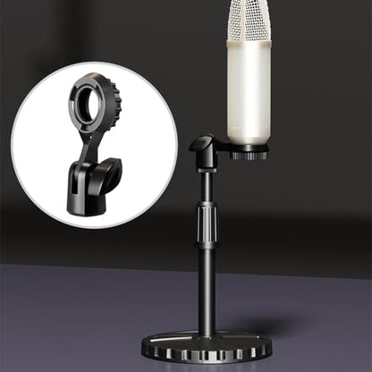 Metal Microphone Clip Microphone Shock Mount Bracket Holder Simple Stand Accessories Use Flexible Angled Desktop Condenser Mic Stand - color: With conversion B