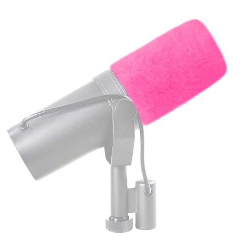 LEFXMOPHY SM7B Windscreen for Shure SM7B SM7dB Vocal Microphone Replacement Pop filter, Hot Pink Furry Wind Muff Deadcat Cover - color: PINK