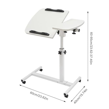 Adjustable Rolling Laptop Desk Stand,Laptop Mobile Stand with Wheels,Portable Computer Workstation with Tiltable Desktop for Teacher Classroom Home Office