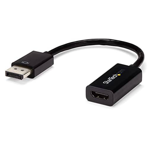StarTech Active DisplayPort to HDMI Adapter, 4K 30Hz, 7.1 Audio (DP2HD4KS) | DP 1.2 to HDMI, 3840 x 2160, 1920 x 1200, HDCP, DPCP, Non-latching DP, 7.1ch audio, Non-latching connector, Dongle - size: 4K30Hz, style: 4K HDMI
