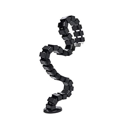 Vertebrae Cable Management Spine, Quad Entry Organizer for Height Adjustable Desk, Black