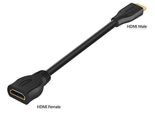 4K HDMI Extension Cable 1FT (2 Pack), High Speed 4K@60HZ HDMI Extender (Male to Female) Compatible for Xbox One S 360, PS5, PS4, Roku TV Stick, Blu Ray Player