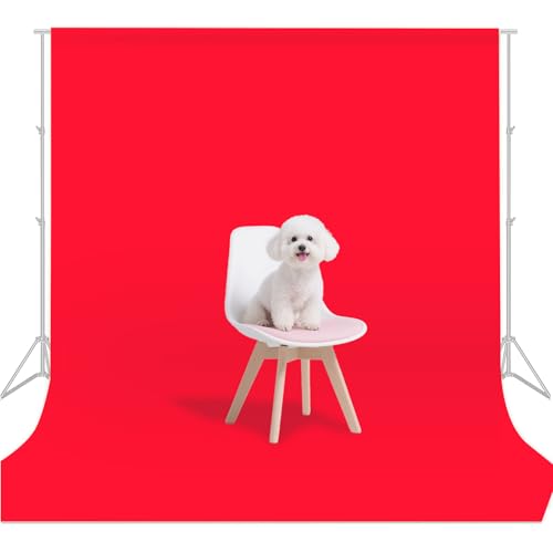 Red Photo Backdrop for Photoshoot Background Photography 8x10ft | Polyester, Seasonal Professional, Party Fashion Studio, Streaming Video Shooting - color: Red, size: 8X10 FT