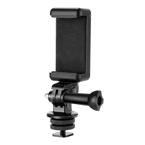 NEEWER Phone Holder/Hot Shoe Mount Adapter Kit Action Camera Mount Compatible with GoPro Hero 12 11 10 9 8 7 6 5 DJI OSMO Action 4 3 2 iPhone 15 Pro Max 14 13 Pro Samsung S23 for DSLRs Ring Light