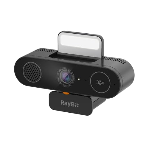 5-in-1 Design 4K Webcam with Speaker and Microphone, Built-in Light, Privacy Cover, AI Auto-Framing Cam, Computer USB C Web Camera for PC, Desktop, Laptop, Mac, Streaming, Video Conference