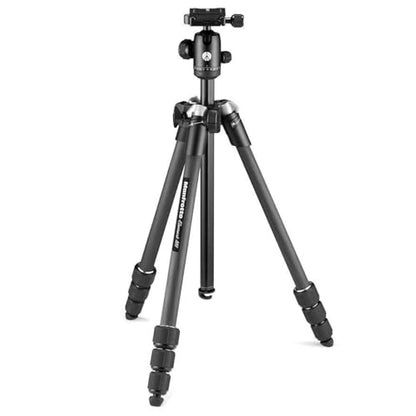 Manfrotto Element MII Mobile Bluetooth 4-Section Carbon Fiber Traveler Tripod, Black | 8kg Load, 160cm Max, Folds 43cm, 1.35kg, Arca Ball Head, Phone Clamp and Bt - style: 4 Sections Carb Mobile