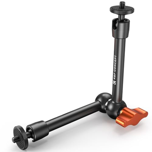 K&F CONCEPT 9.8" Magic Arm, 1/4" Screw Camera Mount Arm 360° Ball Heads for DSLRs, Monitor, Flash, LED Light, Microphone, Camera Cage, Action Camera - style: 9.8" Arm