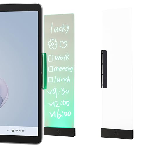 LED Memo Board with Sticky Note Holder, Clear Acrylic Computer Monitor Organizer, Office Supplies, Work from Home Essentials, Multifunction Workspace Accessories